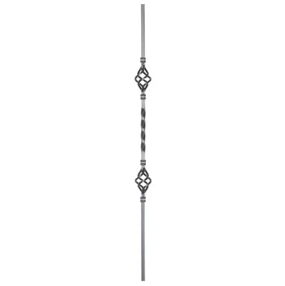 Double Basket with Twist - Solid 1/2" Square Baluster