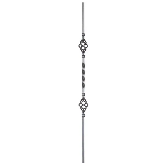 Double Basket with Twist - Solid 1/2" Square Baluster