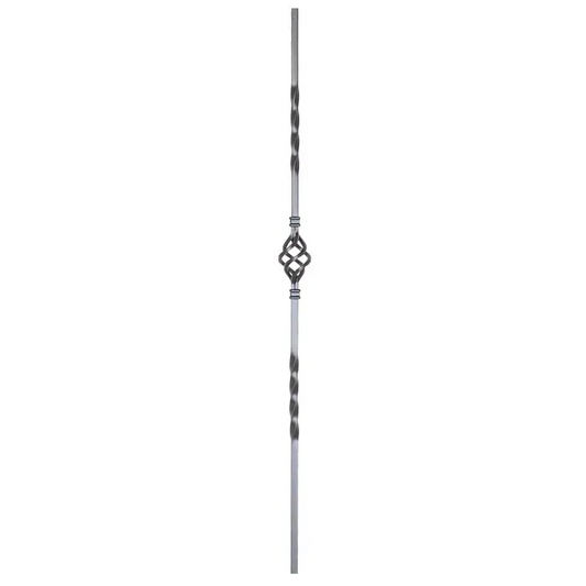 Single Basket with Twist - Solid 1/2" Square Baluster