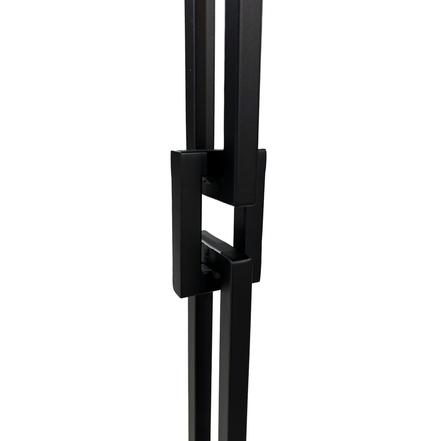 Double Window with Flat Black Link - Hollow 1/2" Square Baluster